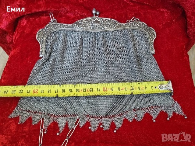 Антикварна сребърна дамска чанта, снимка 6 - Колекции - 51007574
