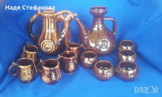 3 комплекта канички с по 5 чаши за концентрат керамични битови, снимка 12 - Антикварни и старинни предмети - 29491157