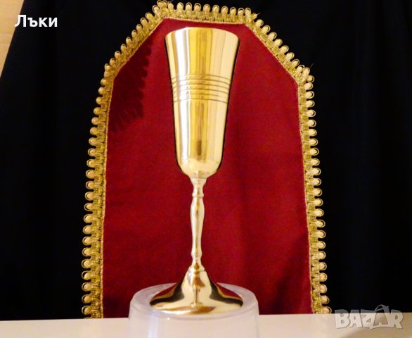 Бронзов бокал 17 см.,чаша за вино,релеф. , снимка 4 - Антикварни и старинни предмети - 31152751