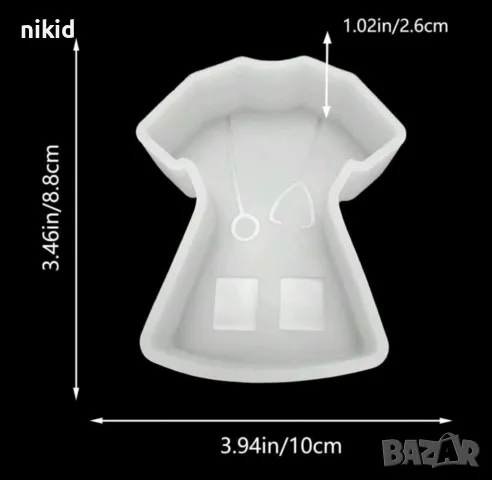 Медицинска лекарска дреха блуза престилка облекло лекар доктор медицина дълбок силиконов молд форма , снимка 2 - Форми - 48598404