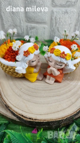 Ангелчета в цвят оранжев и жълт!!, снимка 14 - Декорация за дома - 50978425