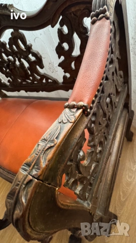 Антикварна гарнитура с масичка, снимка 11 - Дивани и мека мебел - 53058681