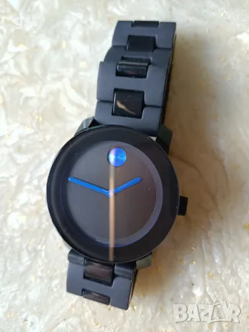 Оригинал Movado Bold Stainless steel Black Edition Часовник Swiss made Швейцарски, снимка 1