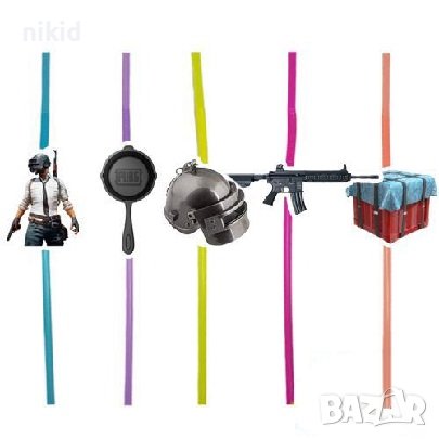 10 бр PUBG войници Фортнайт Fortnite парти сламки рожден ден