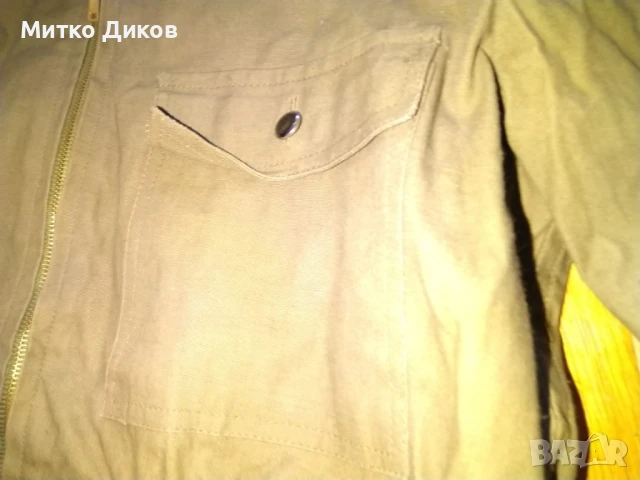 Анорак бризентов от соца Младост Годеч нов с качулка цял цип 3 джоба размер М, снимка 4 - Екипировка - 51080572