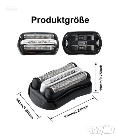 Резервна глава за самобръсначка за Braun Series 3, 3 плаващи ножчета, водоустойчива, снимка 6 - Друга електроника - 54145912