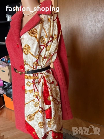 Палто Weekend Max Mara, цвят корал, размер 46 IT, снимка 13 - Палта, манта - 39359810