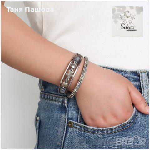 КОЖЕНИ ГРИВНИ С МЕТАЛНИ ЕЛЕМЕНТИ , снимка 10 - Гривни - 40192481