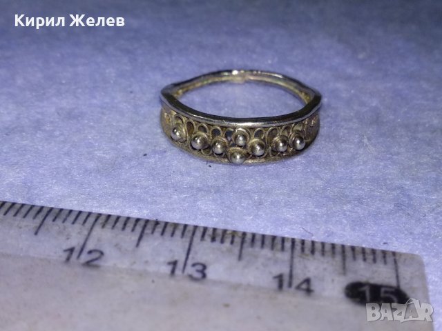 СТАРИНЕН ФИЛИГРАНЕН СРЕБЪРЕН ПРЪСТЕН МАЙСТОРСКА РЪЧНА ИЗРАБОТКА 40225, снимка 13 - Антикварни и старинни предмети - 42866076