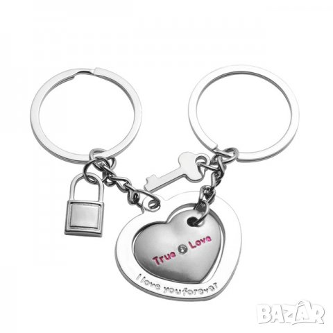 💖 Ключодържатели за влюбени двойки "Love" с разделено сърце по средата💕, снимка 12 - Бижутерийни комплекти - 22151516
