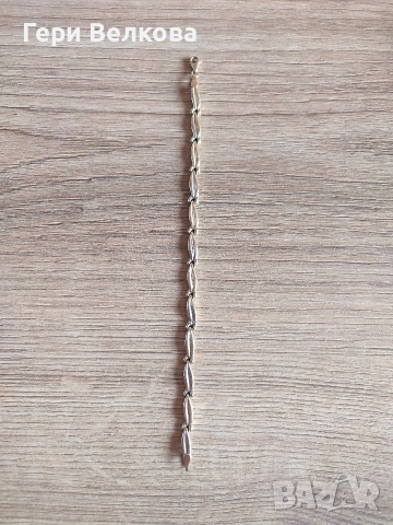 Дамска златна гривна с печат 585/14к. Жълто и бяло българско злато.