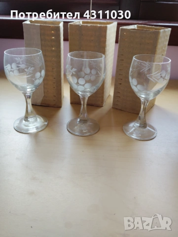 Нови чаши от калиево стъкло за вино и ракия по 12 бр.от вид, снимка 7 - Сервизи - 54199577