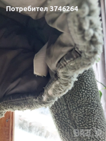 Зимно зелено пухкаво яке тип овца, снимка 3 - Якета - 53037270