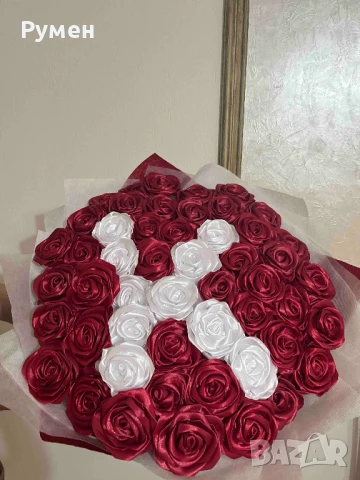 Букети от вечни рози (сатенени рози)., снимка 3 - Подаръци за жени - 46401681