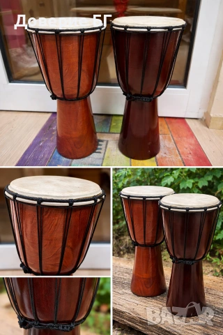 Африканска терамбука / дарбука – ръчна изработка, махагон, естествена