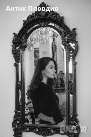 Стенно огледало с дърворезби, снимка 1