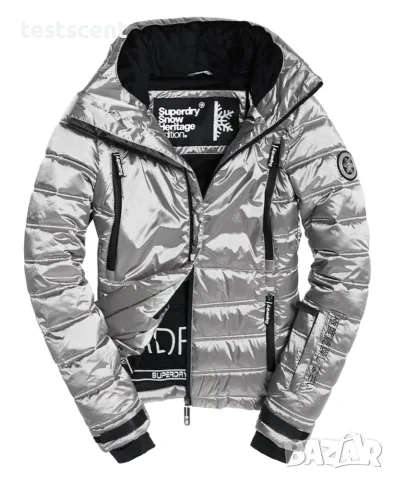 £184.99 Оригинално Superdry Snow Heritage Puffer Jacket  Silver Black – UK 16 Есенно и Зимно яке, снимка 2 - Якета - 36906816
