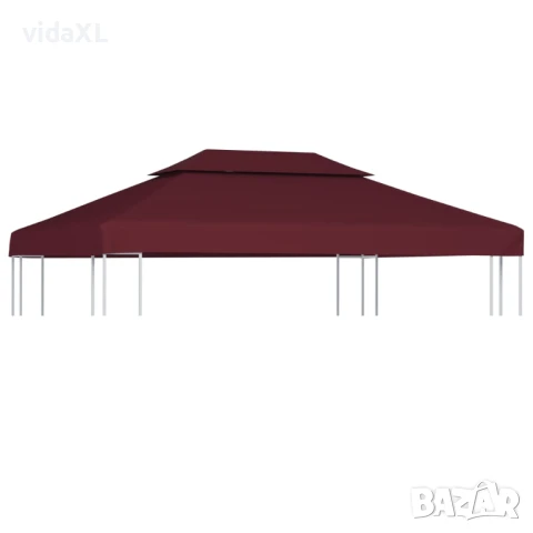 vidaXL Двоен покрив за шатра, 310 г/м², 4x3 м, бордо(SKU:44761), снимка 1