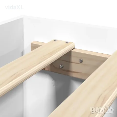 vidaXL Рамка за легло без матрак Бяла 160x200 см инженерно дърво, снимка 9 - Спални и легла - 56146904