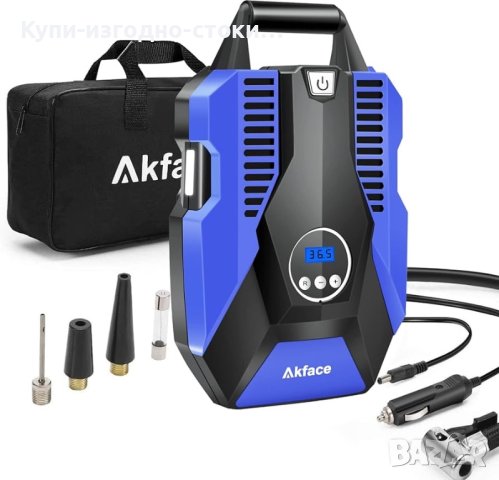 Преносим компресор за помпане на гуми Akface 150 PSI, 12V DC , снимка 1