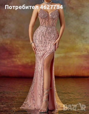 Елегантна официална рокля с камъни – размер S