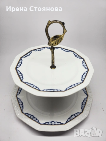 💠💠💠Classic Rose Maria Blu💠💠💠 Поднос на две нива, снимка 7 - Антикварни и старинни предмети - 53152004