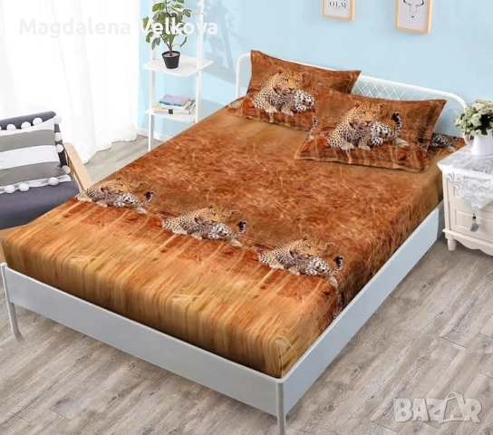 Чаршаф с ластик и 2 калъфки , снимка 3 - Спално бельо - 52800216