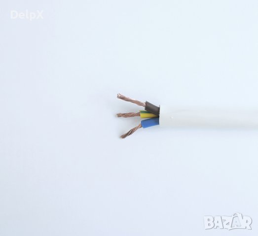 Кабел трижилен захранващ мрежови бял ШВПС-В 3x4mm2