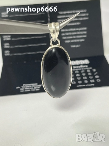 Висулка с Хематит и сребърен обков 925 / сребърна висулка /
