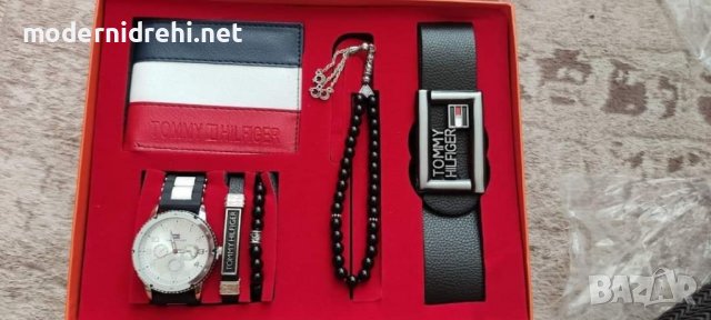 Комплект Tommy Hilfiger колан,часовник,портфейл,броеница,запалка,гривна, снимка 1 - Мъжки - 36904182
