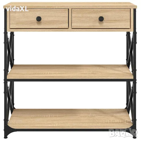 vidaXL Конзолна маса, дъб сонома, 75x28x75 см, инженерно дърво, снимка 6 - Маси - 56148073