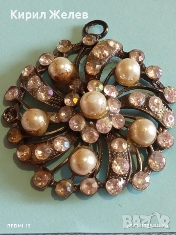 Кристална Арт висулка с перли и розов кварц 52259, снимка 8 - Колиета, медальони, синджири - 52570452