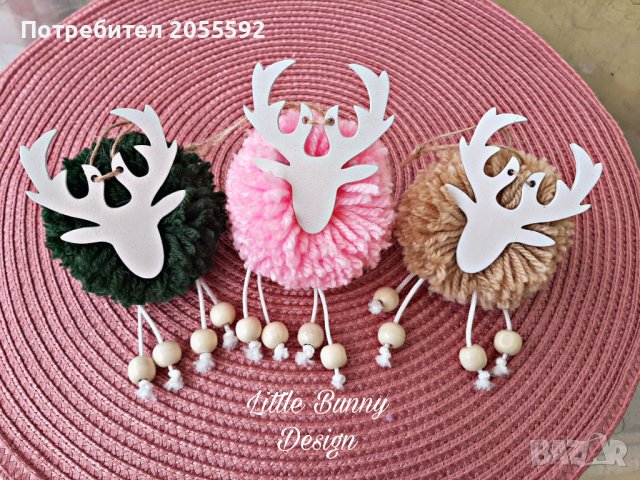 Пухкави коледни еленчета с големи рога, снимка 2 - Коледни подаръци - 38759042
