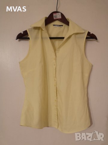 Нова дамска риза без ръкави  S размер светло жълта, снимка 1 - Ризи - 36906420