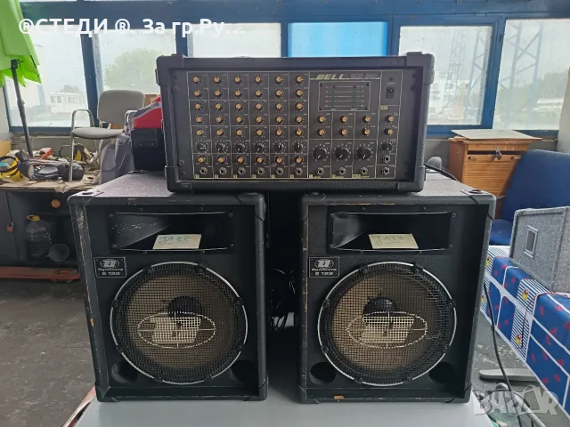 Професионална озвучителна система: Активен миксер BELL MDX 200 + Тонколони Dynacord E 122 (Оригиналн