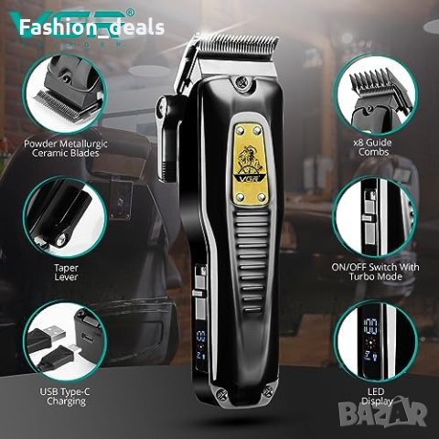 Нов Тример за Мъже VGR - Дълготрайна Батерия, Метални Керамични Остриета, снимка 2 - Машинки за подстригване - 42851392