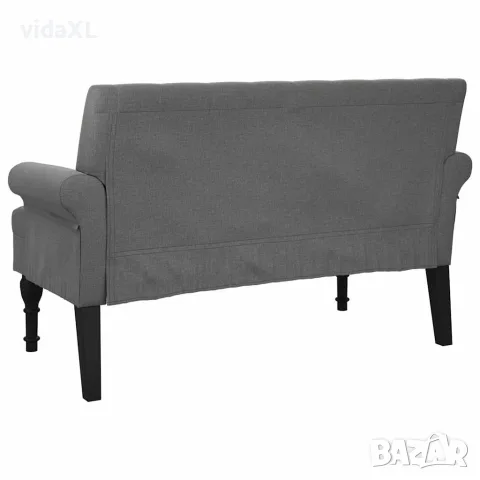 vidaXL Пейка с облегалка, тъмносива, 120x62x75,5 см, плат, снимка 6 - Дивани и мека мебел - 56147441