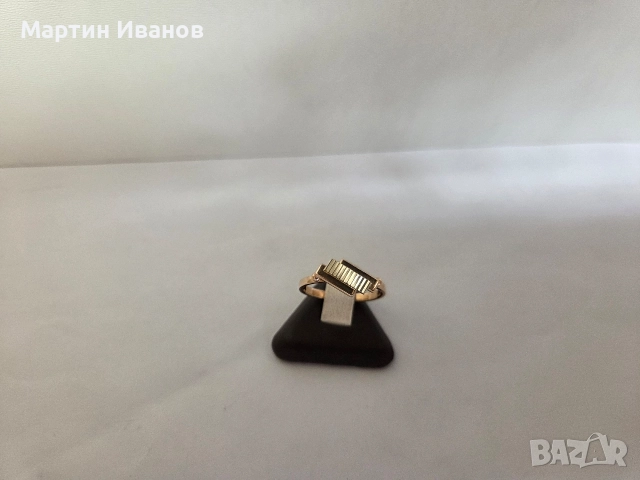 Златен руски пръстен бяло и жълто, снимка 3 - Пръстени - 52691677