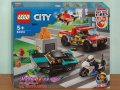 Продавам лего LEGO CITY 60319 - Спасение при пожар и полицейско преследване, снимка 1