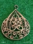Стара сребърна филигранна висулка ретро стил майсторска ръчна изработка 52398, снимка 4