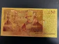 £50 банкнота с  24 К златно покритие, плик и сертификат, снимка 3