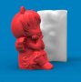 3D 2 пози Момиче момиченце ангел силиконов молд форма фондан гипс свещ сапун декор, снимка 4