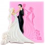 Булка с було и младоженец сватба силиконова форма молд украса декор торта фондан шоколад, снимка 1 - Форми - 18210320