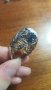 Масивен посребрен пръстен със сапфири и лунен камък, снимка 4