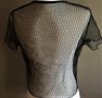 Черен топ с перли, Топ мрежа с перли, снимка 3