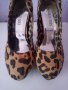 Леопардови дамски обувки на ток уникален стилен модел , снимка 1