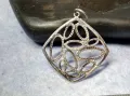 АРТИСТИЧЕН АЖУРЕН СРЕБЪРЕН МЕДАЛЬОН СРЕБРО 925 ФЕШЪН БИЖУ ПЕНДАНТ 41946, снимка 2