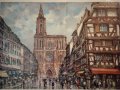 Страсбургската катедрала и улица Мерсие /Репродукция/, снимка 3