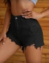 Дамски къси черни дънки, снимка 4