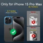 PANPHEN Минималистичен калъф за телефон, съвместим с iPhone 15 Pro Max, 360° въртяща се стойка, син, снимка 5